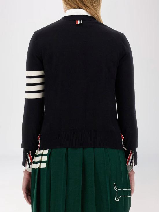 26SS 톰브라운 파인 메리노 울 4바 릴렉스 핏 가디건 FKC334AY1014 415 Blue - THOM BROWNE