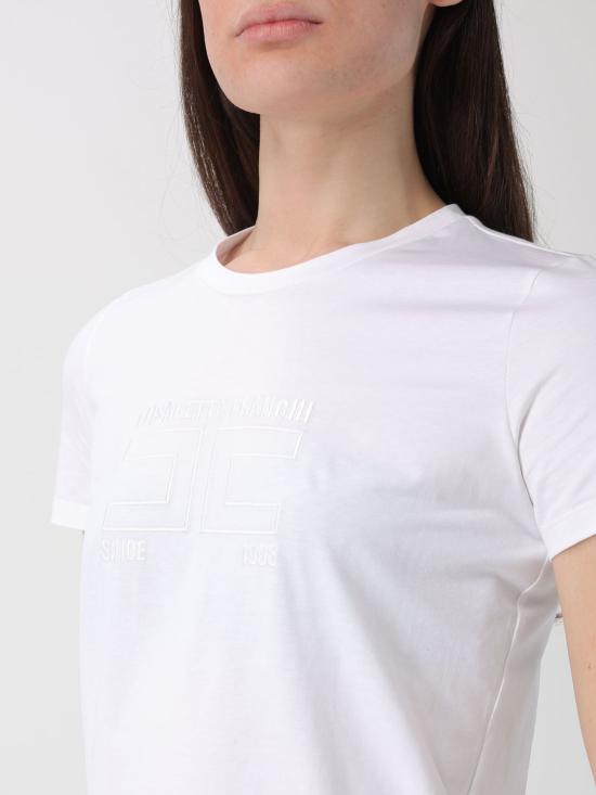26SS 엘리자베타프랜치 반팔 티셔츠 MA71G61E2 270 White - ELISABETTA FRANCHI