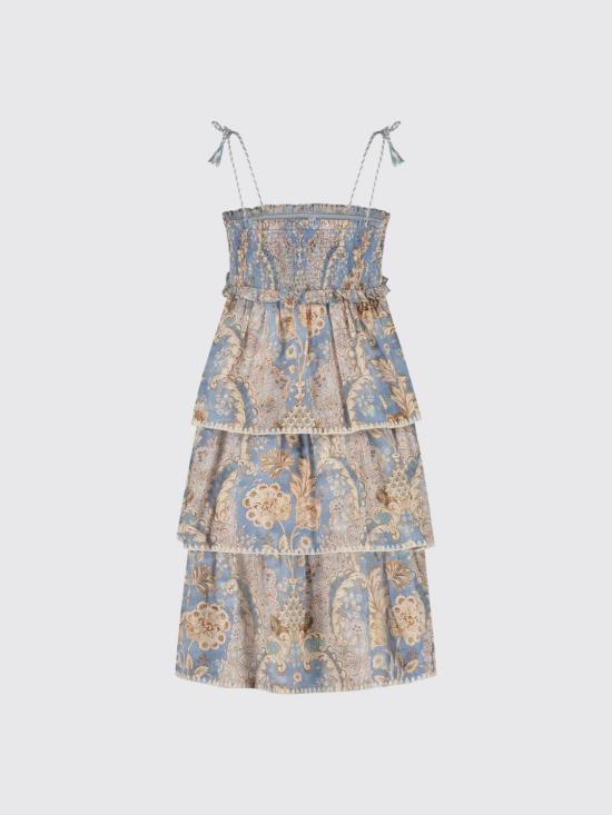 26SS [키즈] 짐머만 원피스 1231DRS263K BFLD Gnawed Blue - ZIMMERMANN