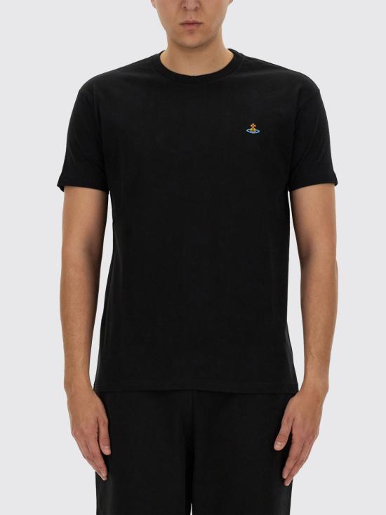 26SS 비비안웨스트우드 클래식 ORB 로고 티셔츠 3G010013J001M N401 Black