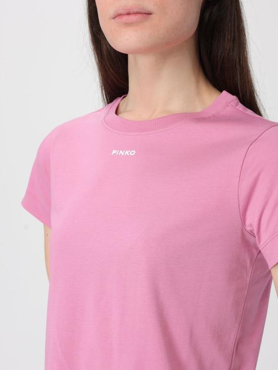 26SS 핑코 반팔 티셔츠 100373A34F Q48 Pink - PINKO
