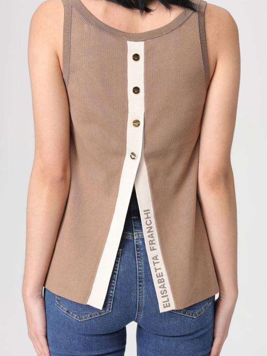 26SS 엘리자베타프랜치 민소매 티셔츠 TK72S61E2 727 Cream - ELISABETTA FRANCHI