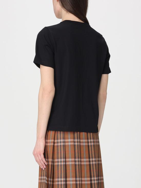 26SS 버버리 체크 커시브 로고 코튼 티셔츠 8120772 Black - BURBERRY