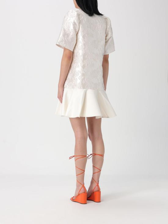 26SS 가니 새틴 클로케 미니 드레스 A1030105 135 White - GANNI