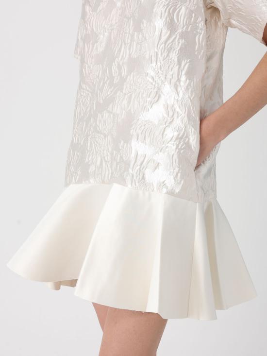 26SS 가니 새틴 클로케 미니 드레스 A1030105 135 White - GANNI