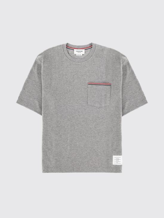 26SS 톰브라운 밀라노 코튼 오버사이즈 포켓 티셔츠 MJS183A07323 055 Grey - THOM BROWNE