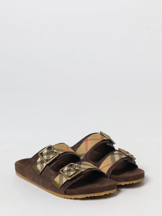 26SS 버버리 더블 버클 체크 샌들 8118613 Black - BURBERRY