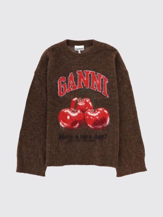 26SS 가니 그래픽 울 니트 A1070048 979 Brown - GANNI