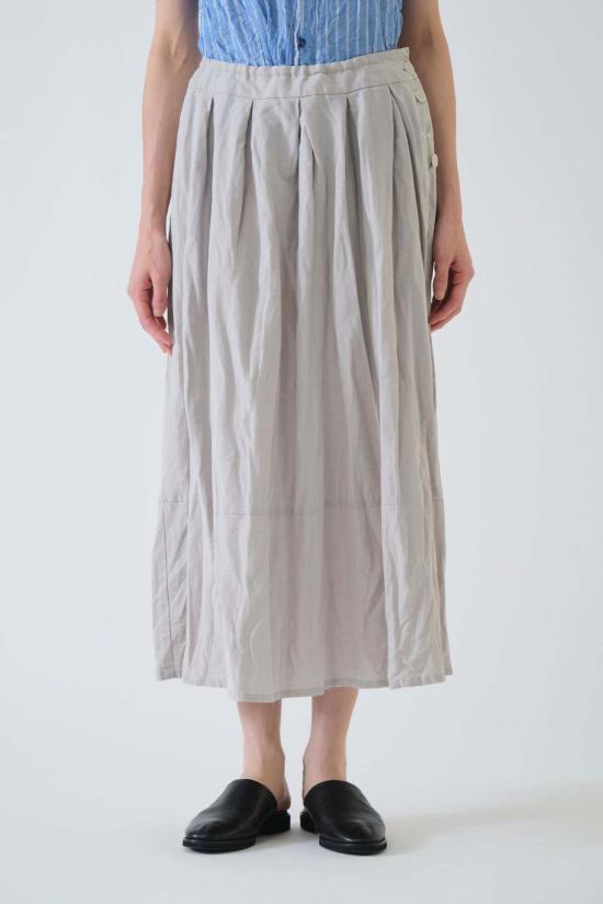  파드칼레 롱 스커트 Pas De Calais 린넨 코튼  그레이