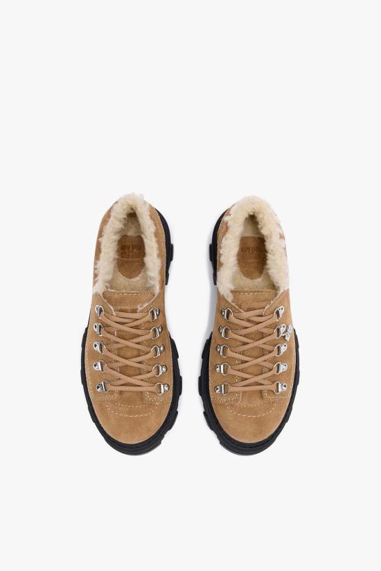  가니 로퍼 클리티드 스웨이드 더비 코냑 - GANNI