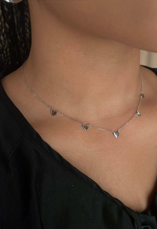  더 엔케이씨 스토어 목걸이/팬던트 NKC 스토어 실버 하트 참 목걸이 (실버)