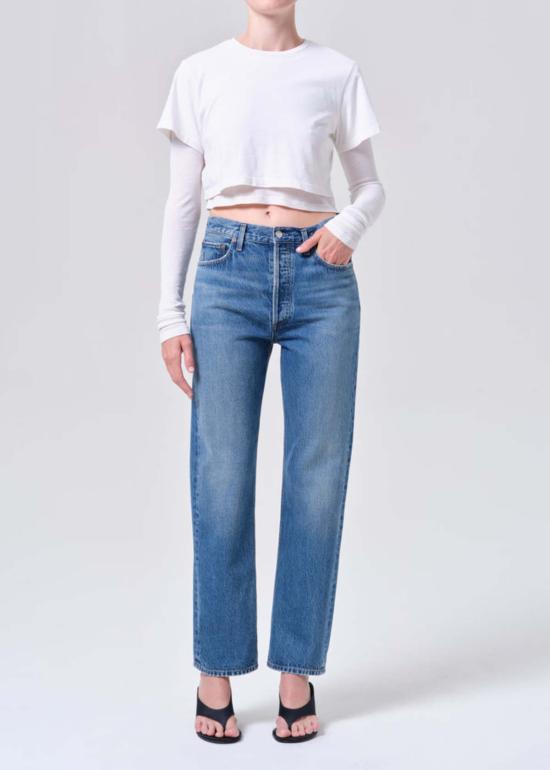  에이골디 데님 팬츠 아골드 90년대 핀치 웨이스트 청바지 - AGOLDE