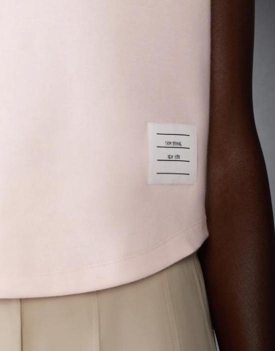 26SS 톰브라운 코튼 밀라노 포켓 티셔츠 FJS223AJ0055 640 LIGHT PINK - THOM BROWNE
