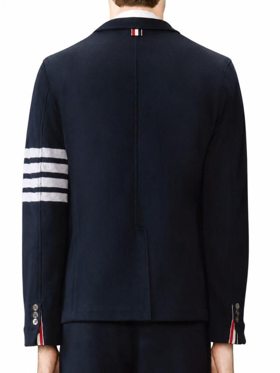 26SS 톰브라운 더블 페이스 니트 4바 색 재킷 MJT575A07545 415 NAVY - THOM BROWNE
