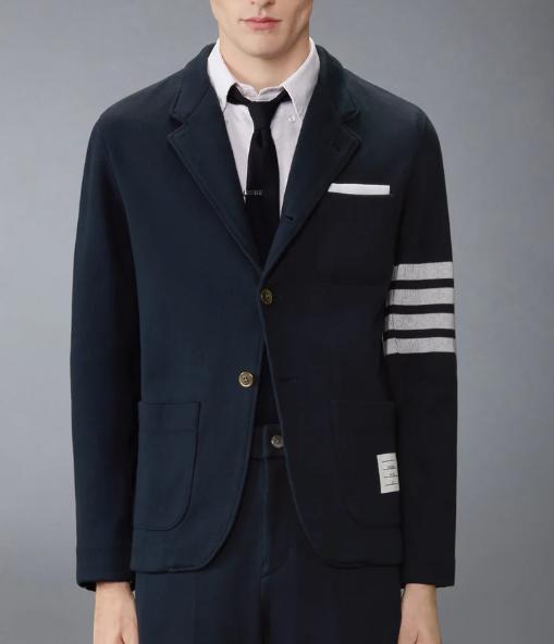 26SS 톰브라운 더블 페이스 니트 4바 색 재킷 MJT575A07545 415 NAVY - THOM BROWNE