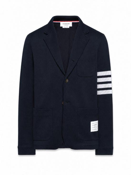 26SS 톰브라운 더블 페이스 니트 4바 색 재킷 MJT575A07545 415 NAVY