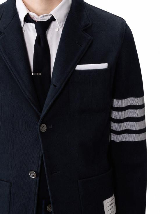 26SS 톰브라운 더블 페이스 니트 4바 색 재킷 MJT575A07545 415 NAVY - THOM BROWNE
