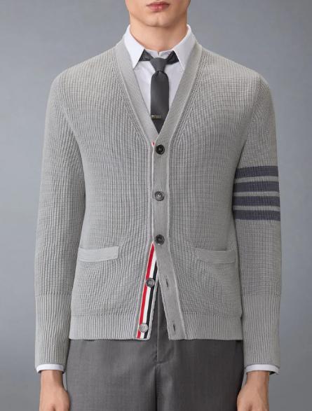 26SS 톰브라운 가먼트 다이드 4바 가디건 MKC635AY3065 055 LT GREY - THOM BROWNE