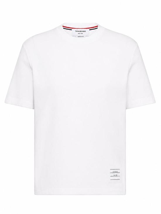 26SS 톰브라운 클래식 피케 4바 티셔츠 FJS207A00050 100 WHITE