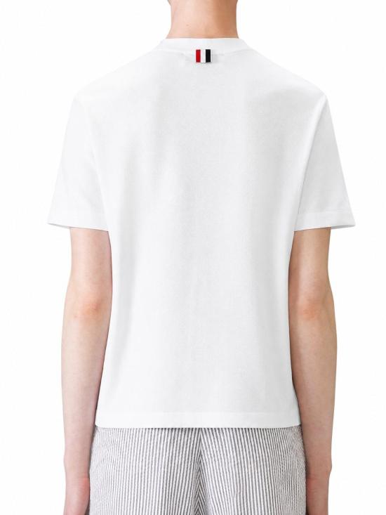 26SS 톰브라운 클래식 피케 4바 티셔츠 FJS207A00050 100 WHITE - THOM BROWNE