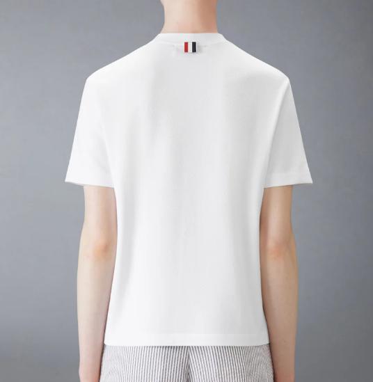 26SS 톰브라운 클래식 피케 4바 티셔츠 FJS207A00050 100 WHITE - THOM BROWNE