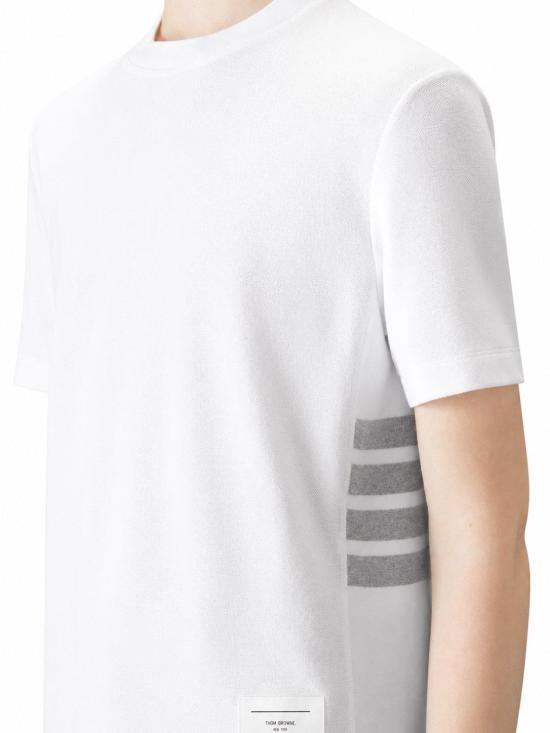 26SS 톰브라운 클래식 피케 4바 티셔츠 FJS207A00050 100 WHITE - THOM BROWNE