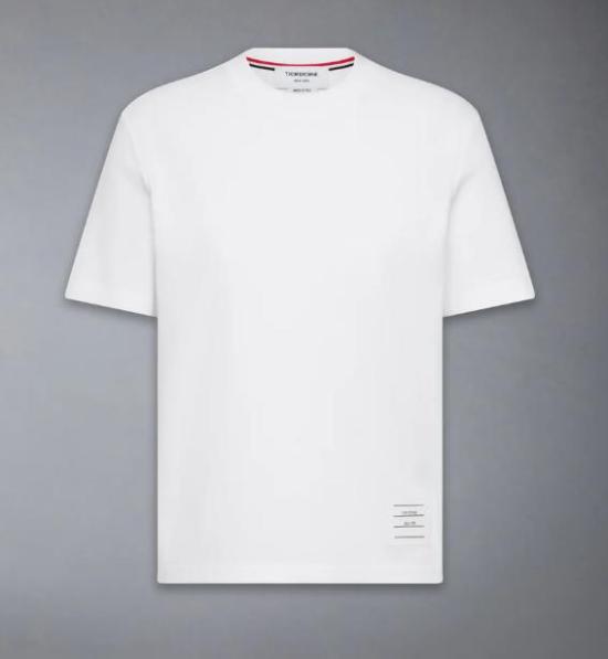 26SS 톰브라운 클래식 피케 4바 티셔츠 FJS207A00050 100 WHITE