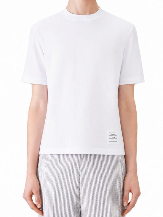 26SS 톰브라운 클래식 피케 4바 티셔츠 FJS207A00050 100 WHITE - THOM BROWNE