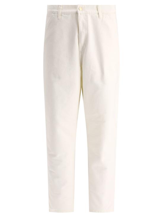 26SS 칼하트 WIP 디어본 캔버스 싱글 니 팬츠 I031497D6 02 White