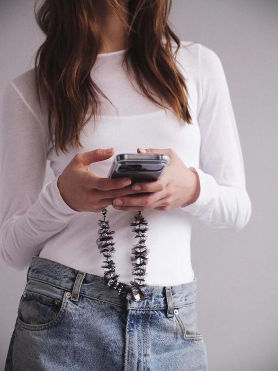  Ossa 팔찌 오사 패싯 크리스탈 및 튤 손목 지갑