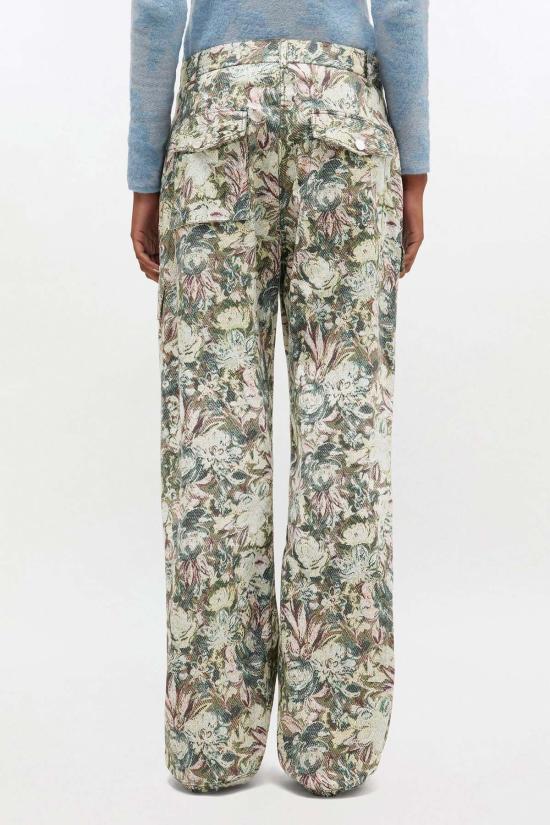  가니 스트레이트 팬츠 태피스트리 스트레치 코튼  제이다이트 - GANNI