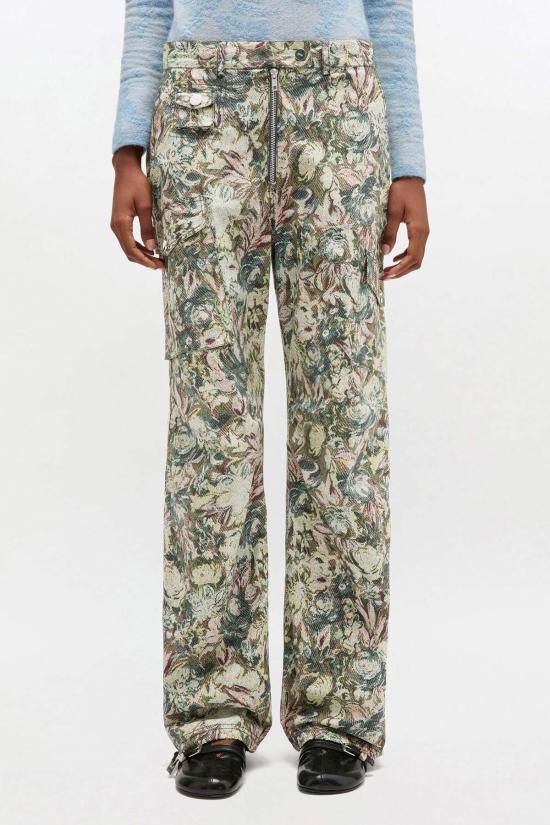  가니 스트레이트 팬츠 태피스트리 스트레치 코튼  제이다이트