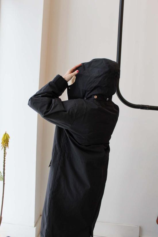  가니 패딩 Ganni Ripstop 트라이 레이어 파카 코트 팬텀 블랙 - GANNI