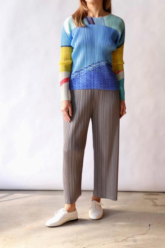  플리츠플리즈 블라우스 이세이 미야케의 플리츠 플리즈 시티 콜라주 탑 - PLEATS PLEASE