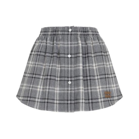 26SS 미우미우 숏 스커트 MG2603SOOO 1807 Grey