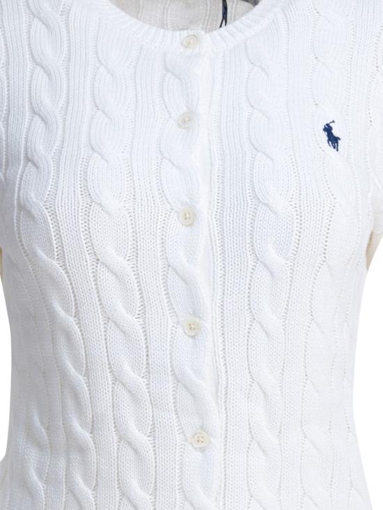 26SS 폴로 랄프로렌 폴로 자수 케이블 니트 가디건  211971868007 White - POLO RALPH LAUREN