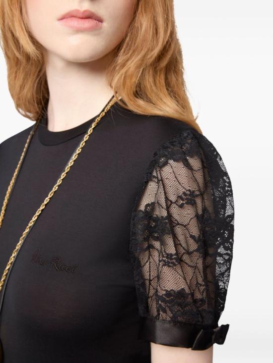 26SS 니나리찌 반팔 티셔츠 26PJTO014 CO1115 U9000 Black - NINA RICCI