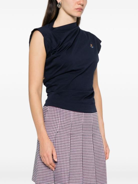 26SS 비비안웨스트우드 반팔 티셔츠 1504000A J001M K410 Blue - VIVIENNE WESTWOOD