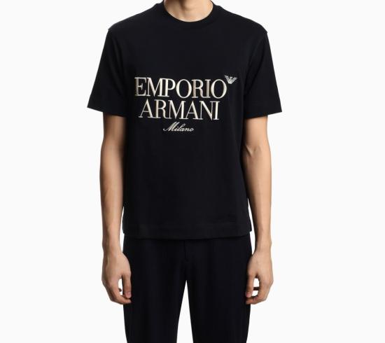 26SS 엠포리오 아르마니 반팔 티셔츠 EM005359 AF13715 118 Black - EMPORIO ARMANI