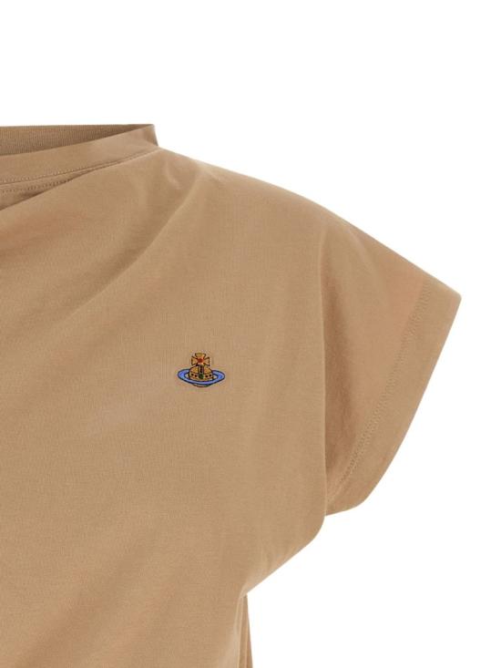 26SS 비비안웨스트우드 반팔 티셔츠 1504000A J001M D403 Brown - VIVIENNE WESTWOOD