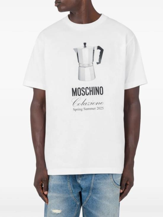 25SS 모스키노 반팔 티셔츠 A07060241 White - MOSCHINO
