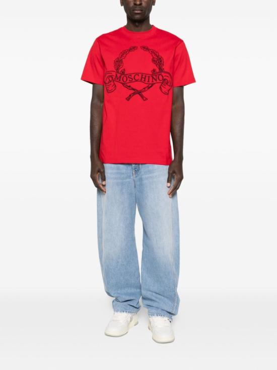 26SS 모스키노 반팔 티셔츠 A0722 0241 1115 Red - MOSCHINO