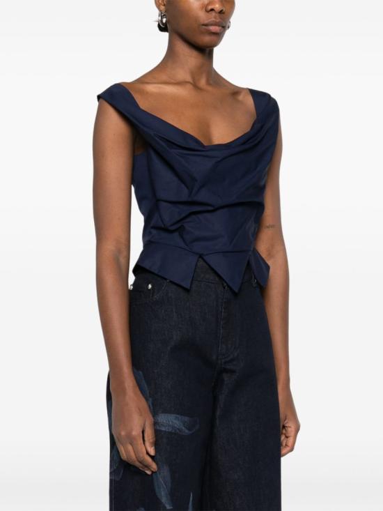 26SS 비비안웨스트우드 민소매 티셔츠 1505000M W009Q K410 Blue - VIVIENNE WESTWOOD