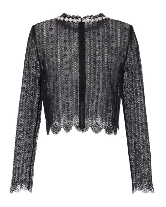 26SS 셀프 포트레이트 긴팔 티셔츠 7152996 Black - SELF PORTRAIT