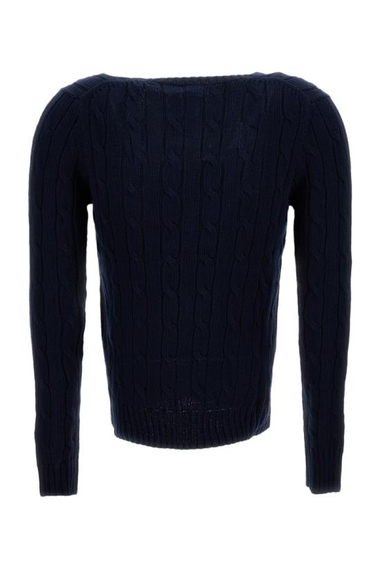 26SS 폴로 랄프로렌 포니로고 피마 코튼 케이블 니트 V넥 스웨터 211971870004HUNTERNAVY Blue - POLO RALPH LAUREN