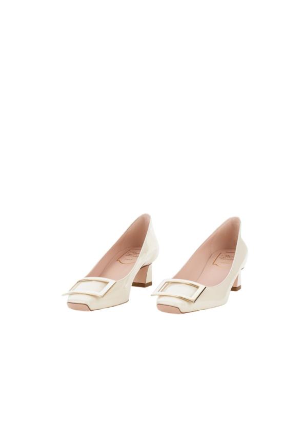  로저비비에 트럼펫 메탈 버클 펌프스 RVW44815280D1PC019 White - ROGER VIVIER