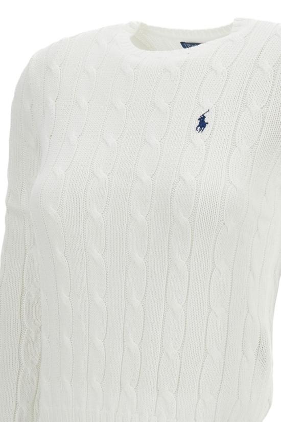 26SS 폴로 랄프로렌 포니 로고 피마코튼 케이블 니트 스웨터 211971869007WHITE - POLO RALPH LAUREN