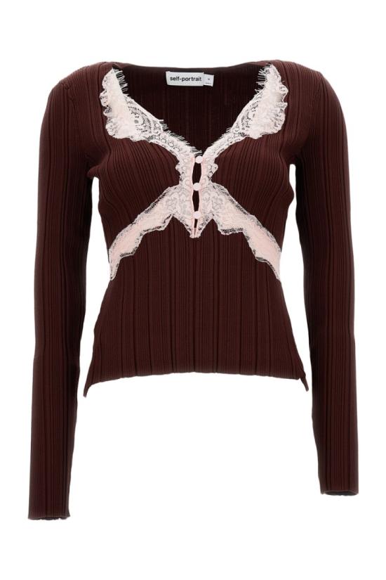 26SS 셀프 포트레이트 긴팔 티셔츠 RS26176TBBUBROWN Brown