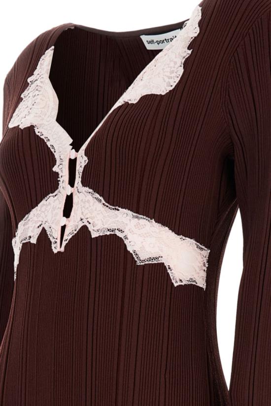 26SS 셀프 포트레이트 긴팔 티셔츠 RS26176TBBUBROWN Brown - SELF PORTRAIT