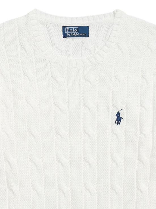 26SS 폴로 랄프로렌 포니 로고 피마코튼 케이블 니트 스웨터 211971869 White - POLO RALPH LAUREN